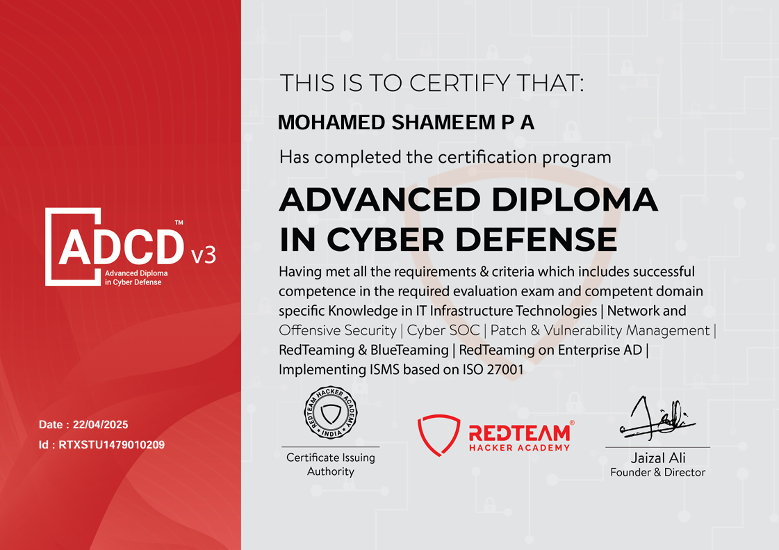 ADCD Certificate
